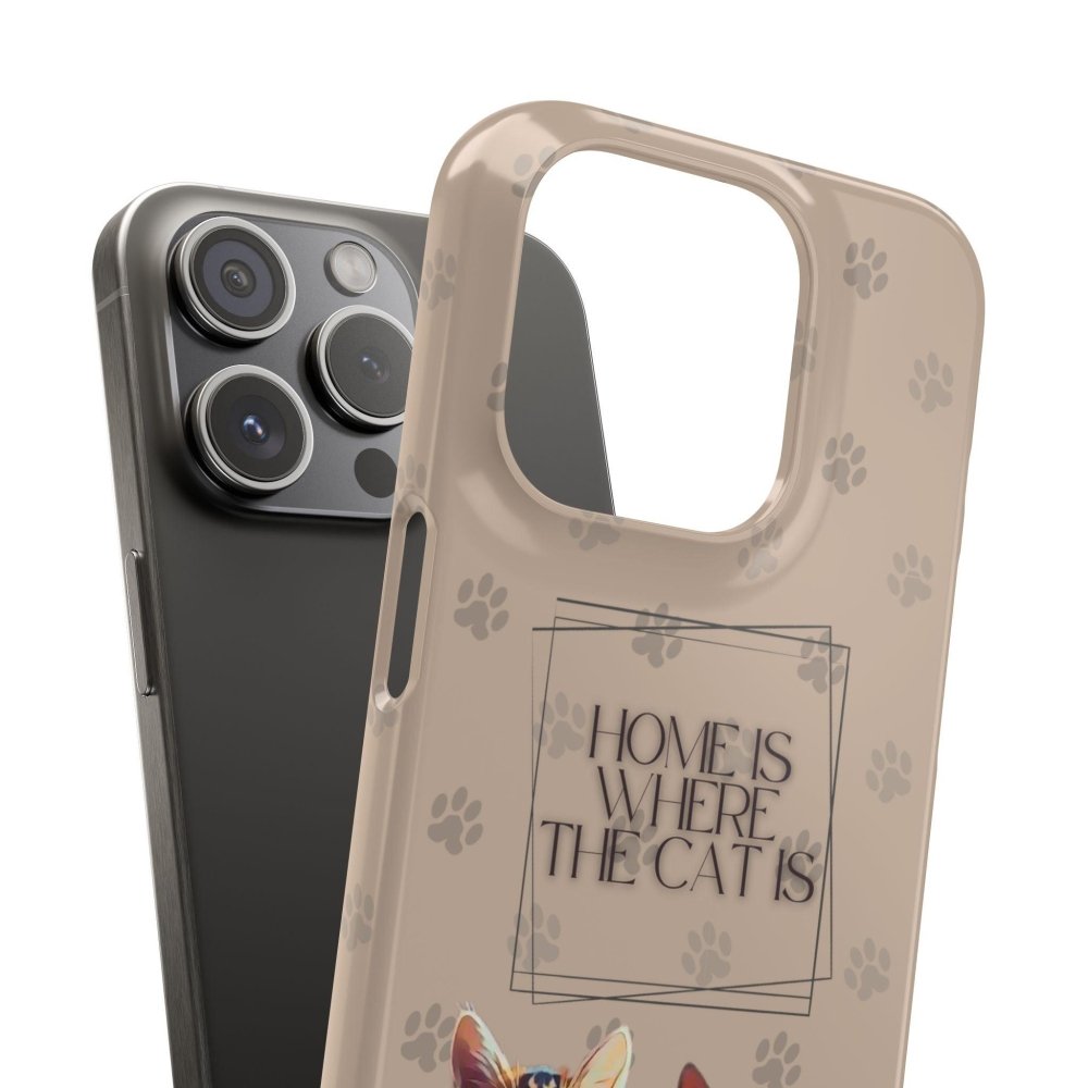 Home Is Where the Cat Phone Case – Cute Feline Lover Cover – Cat Mom Gift - Love From Snowy Shop