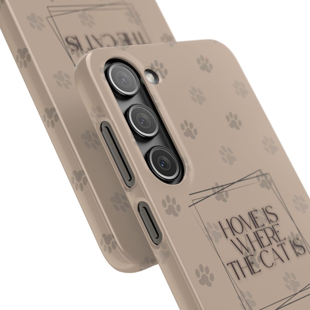 Home Is Where the Cat Phone Case – Cute Feline Lover Cover – Cat Mom Gift - Love From Snowy Shop