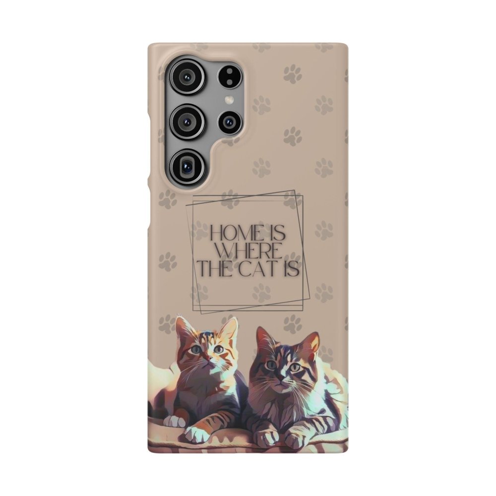 Home Is Where the Cat Phone Case – Cute Feline Lover Cover – Cat Mom Gift - Love From Snowy Shop