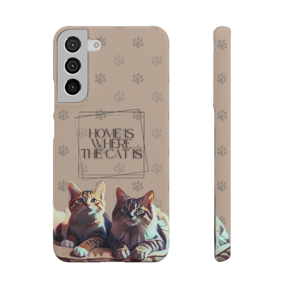 Home Is Where the Cat Phone Case – Cute Feline Lover Cover – Cat Mom Gift - Love From Snowy Shop