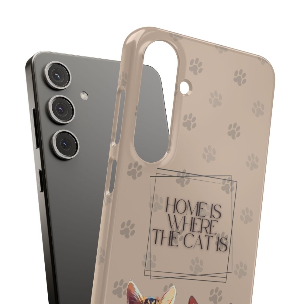 Home Is Where the Cat Phone Case – Cute Feline Lover Cover – Cat Mom Gift - Love From Snowy Shop