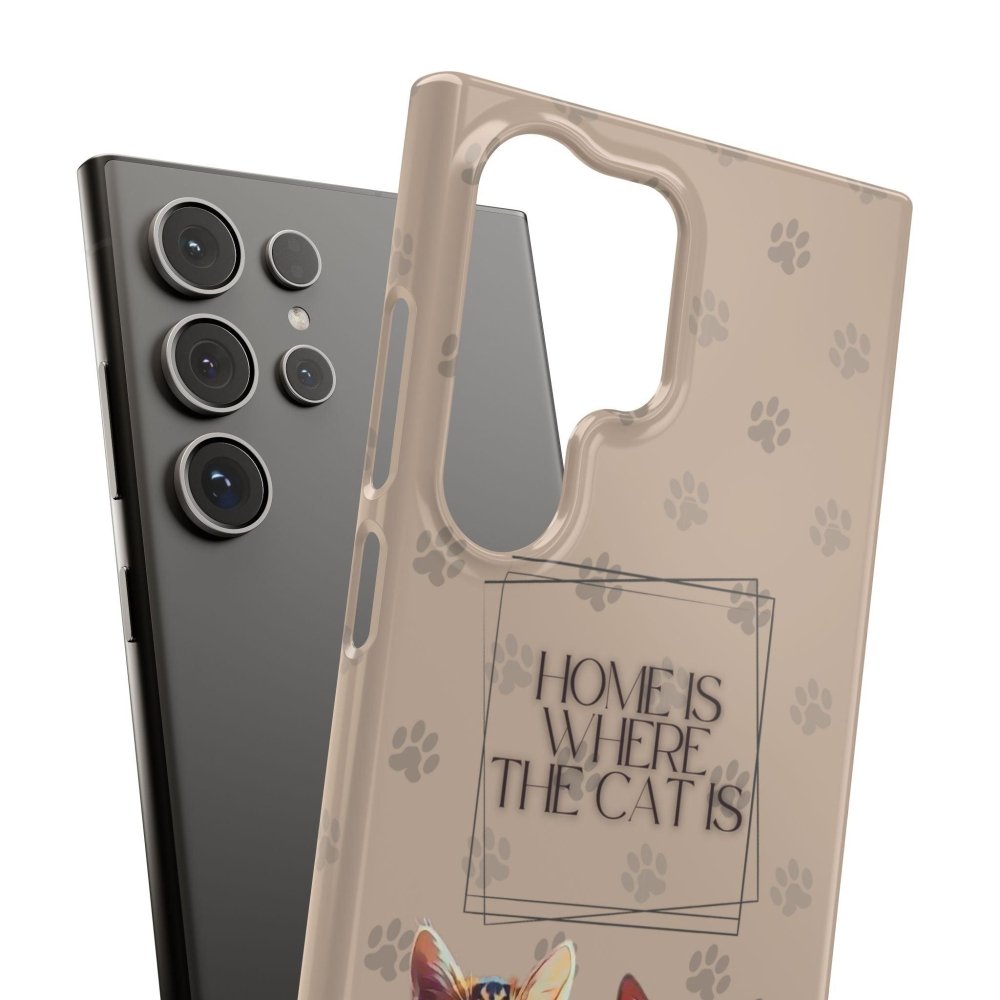 Home Is Where the Cat Phone Case – Cute Feline Lover Cover – Cat Mom Gift - Love From Snowy Shop