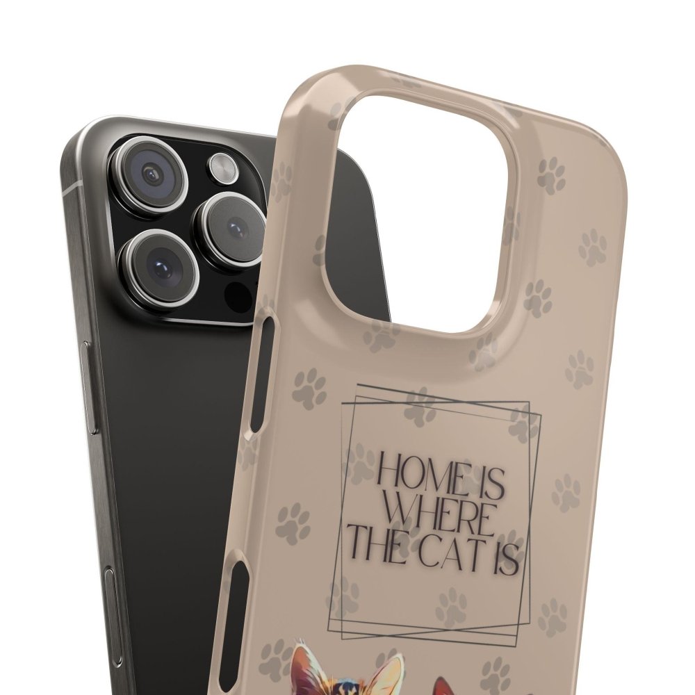 Home Is Where the Cat Phone Case – Cute Feline Lover Cover – Cat Mom Gift - Love From Snowy Shop