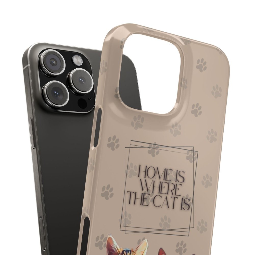 Home Is Where the Cat Phone Case – Cute Feline Lover Cover – Cat Mom Gift - Love From Snowy Shop