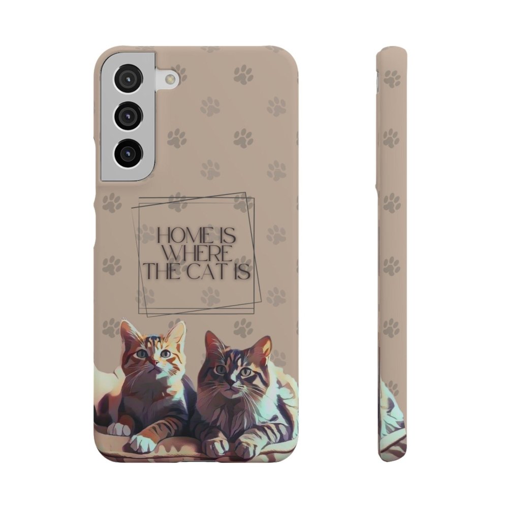 Home Is Where the Cat Phone Case – Cute Feline Lover Cover – Cat Mom Gift - Love From Snowy Shop