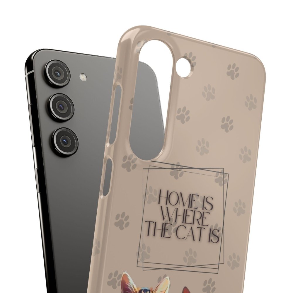 Home Is Where the Cat Phone Case – Cute Feline Lover Cover – Cat Mom Gift - Love From Snowy Shop