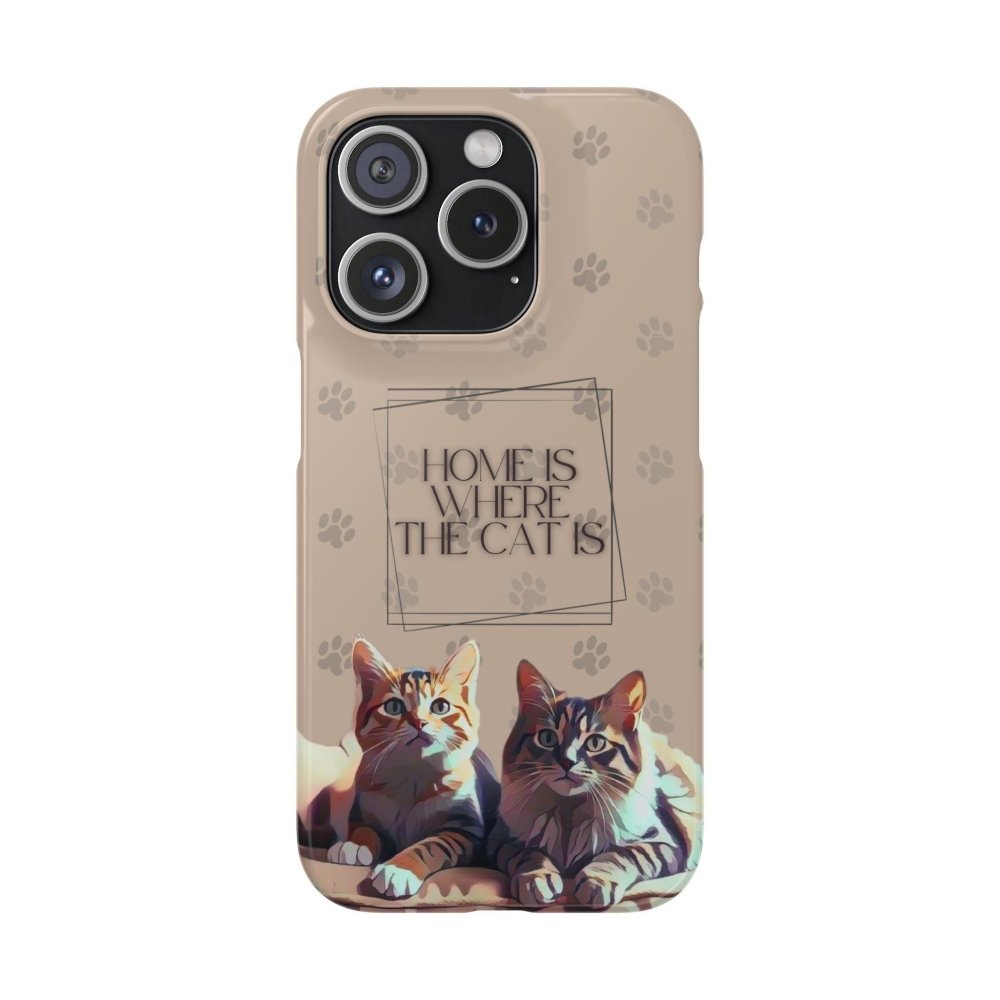 Home Is Where the Cat Phone Case – Cute Feline Lover Cover – Cat Mom Gift - Love From Snowy Shop
