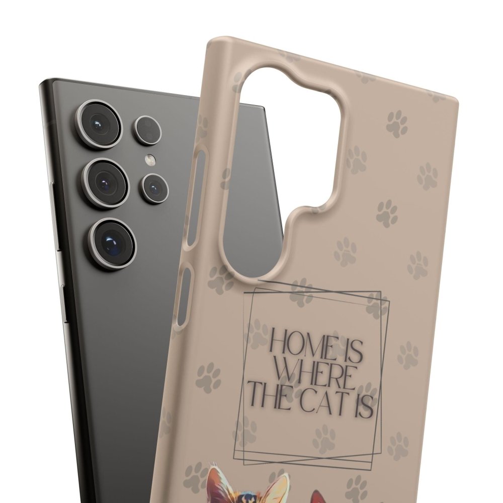 Home Is Where the Cat Phone Case – Cute Feline Lover Cover – Cat Mom Gift - Love From Snowy Shop