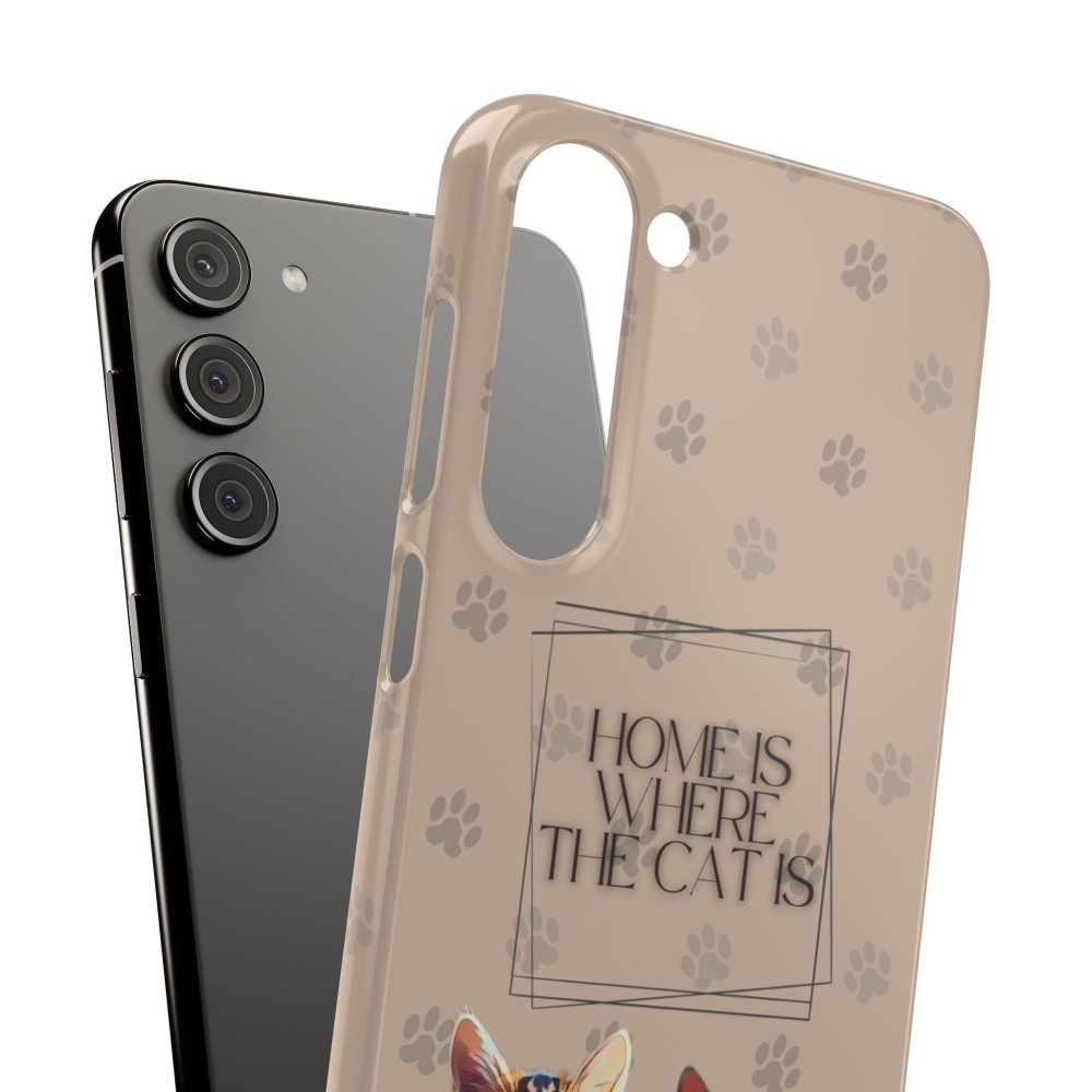 Home Is Where the Cat Phone Case – Cute Feline Lover Cover – Cat Mom Gift - Love From Snowy Shop
