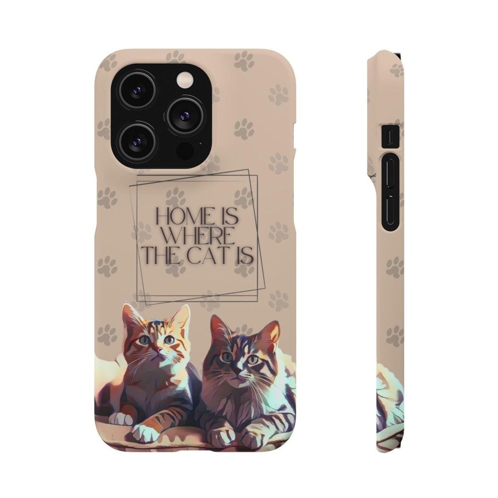 Home Is Where the Cat Phone Case – Cute Feline Lover Cover – Cat Mom Gift - Love From Snowy Shop