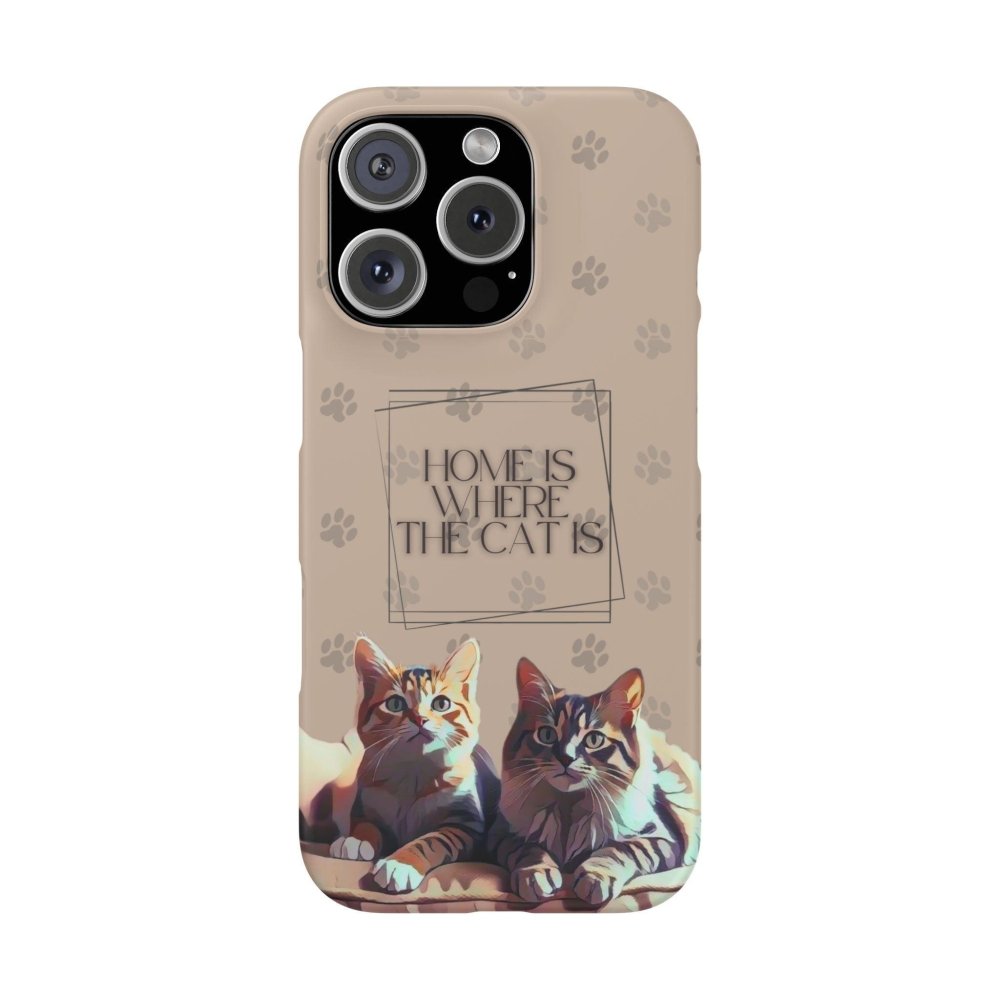 Home Is Where the Cat Phone Case – Cute Feline Lover Cover – Cat Mom Gift - Love From Snowy Shop