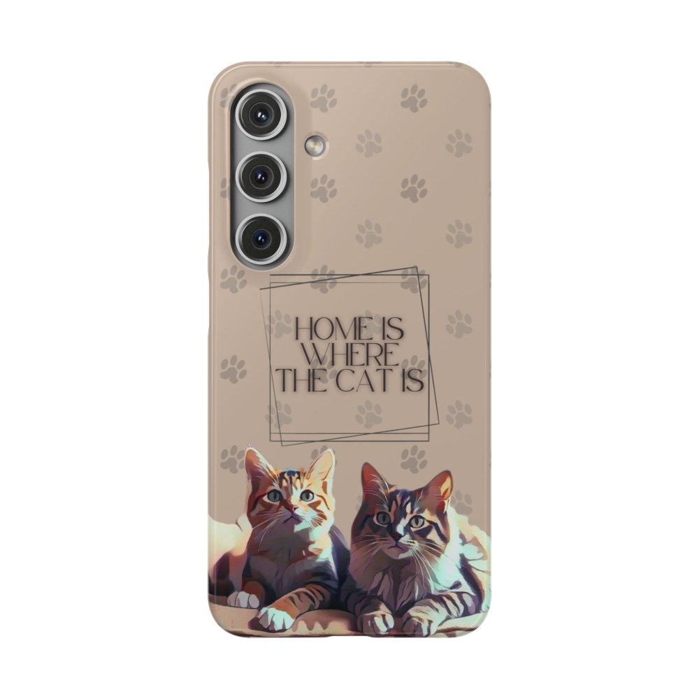Home Is Where the Cat Phone Case – Cute Feline Lover Cover – Cat Mom Gift - Love From Snowy Shop