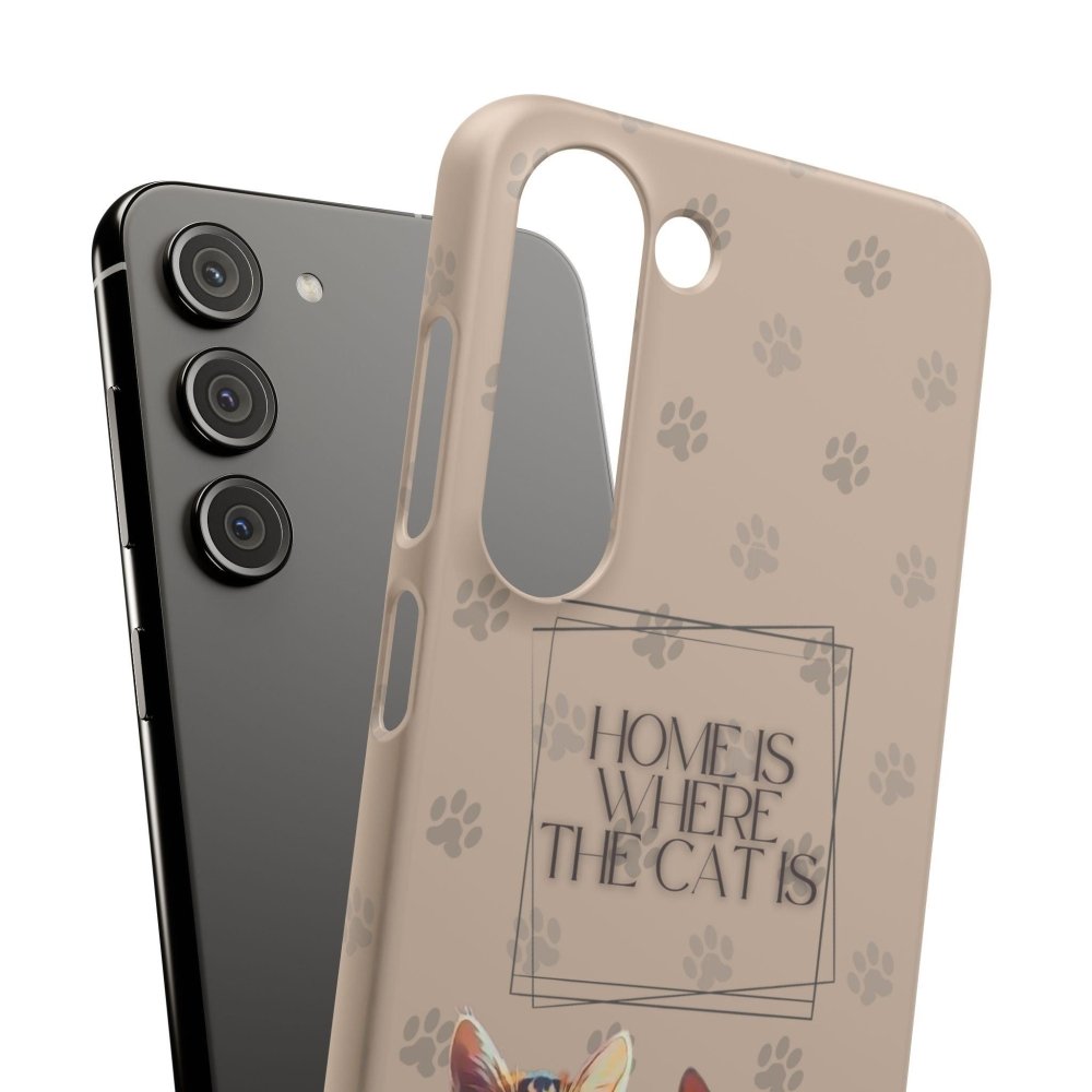 Home Is Where the Cat Phone Case – Cute Feline Lover Cover – Cat Mom Gift - Love From Snowy Shop