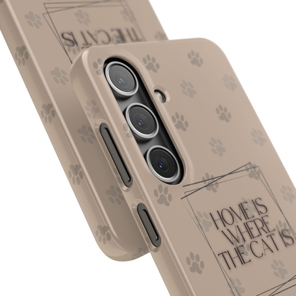 Home Is Where the Cat Phone Case – Cute Feline Lover Cover – Cat Mom Gift - Love From Snowy Shop