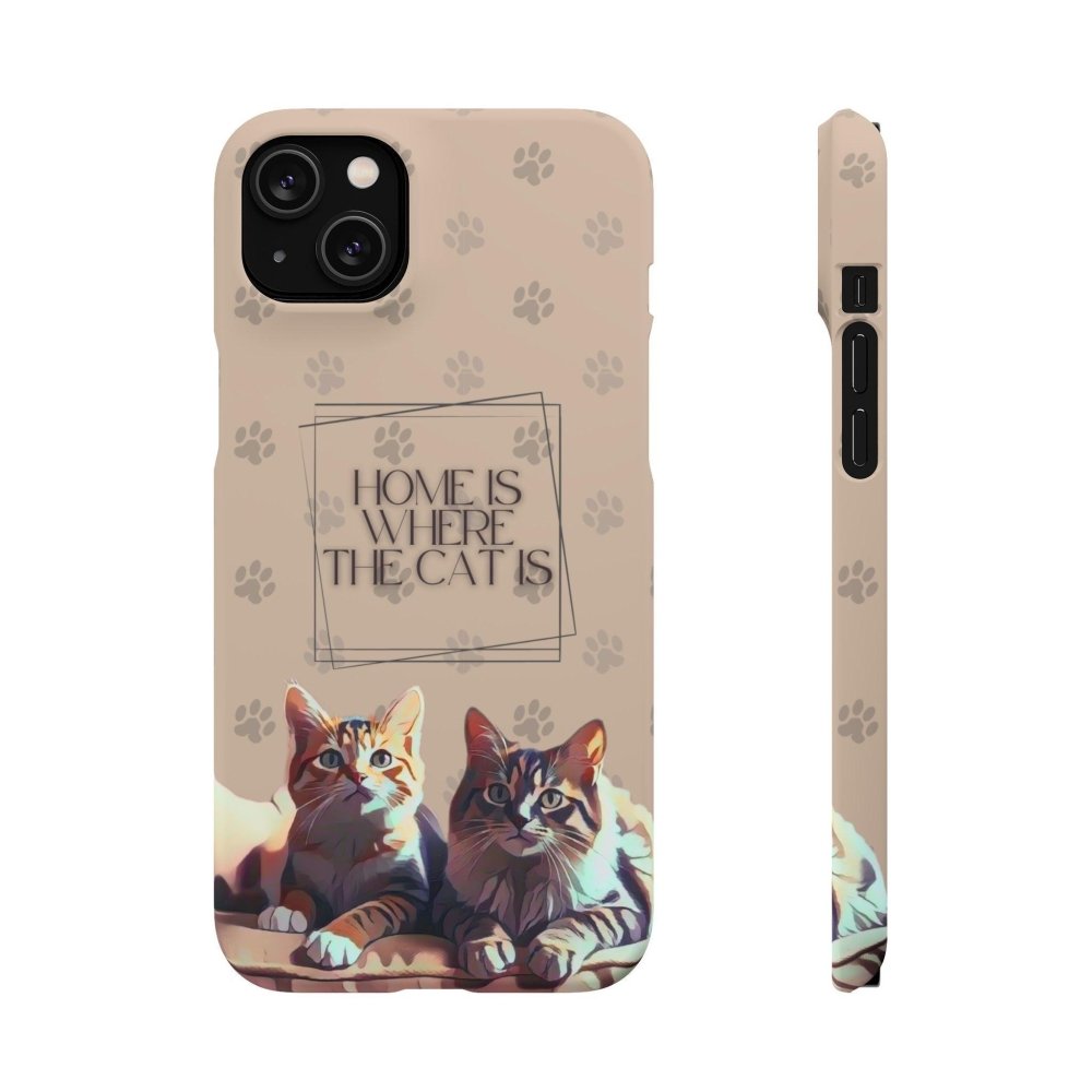 Home Is Where the Cat Phone Case – Cute Feline Lover Cover – Cat Mom Gift - Love From Snowy Shop
