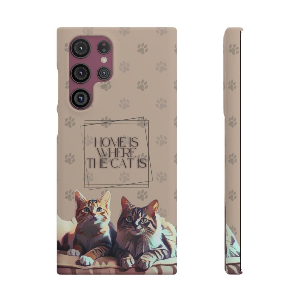 Home Is Where the Cat Phone Case – Cute Feline Lover Cover – Cat Mom Gift - Love From Snowy Shop
