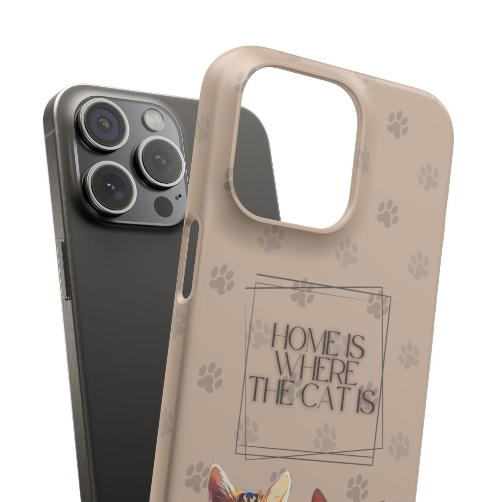 Home Is Where the Cat Phone Case – Cute Feline Lover Cover – Cat Mom Gift - Love From Snowy Shop