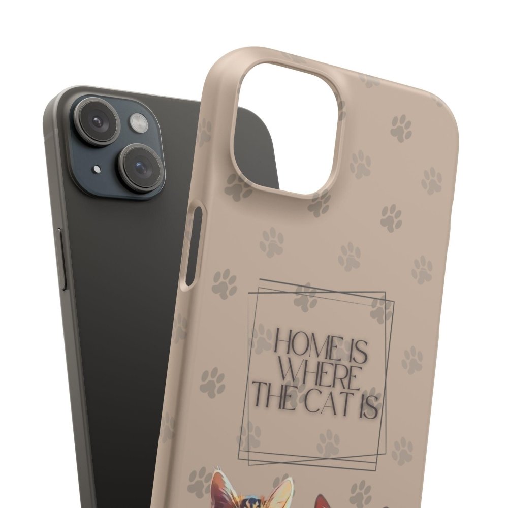 Home Is Where the Cat Phone Case – Cute Feline Lover Cover – Cat Mom Gift - Love From Snowy Shop