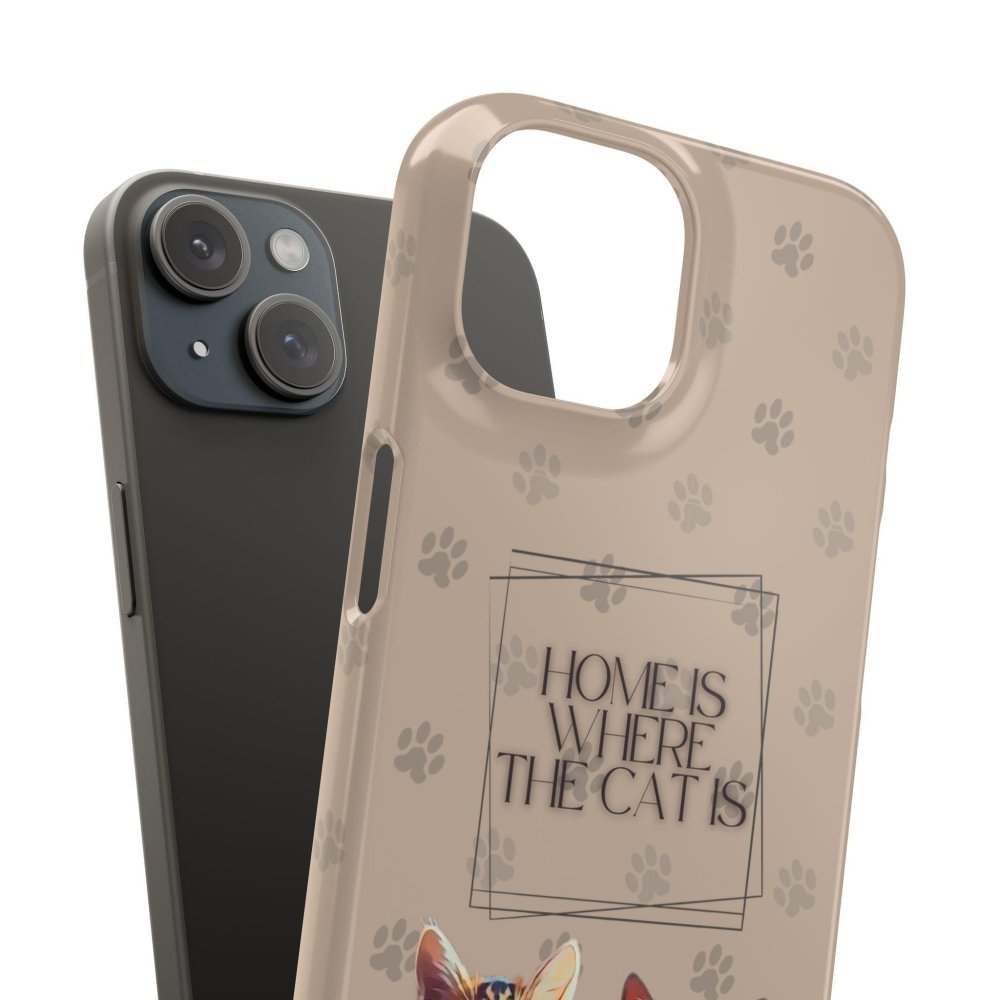 Home Is Where the Cat Phone Case – Cute Feline Lover Cover – Cat Mom Gift - Love From Snowy Shop
