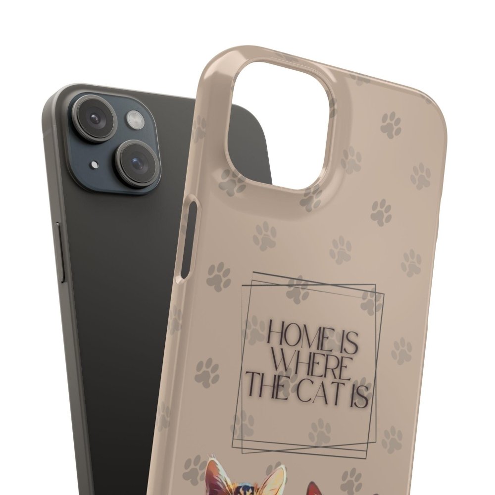 Home Is Where the Cat Phone Case – Cute Feline Lover Cover – Cat Mom Gift - Love From Snowy Shop