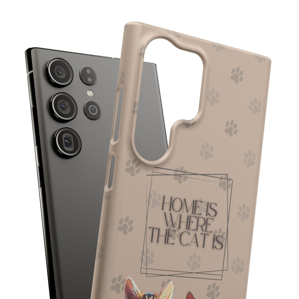 Home Is Where the Cat Phone Case – Cute Feline Lover Cover – Cat Mom Gift - Love From Snowy Shop