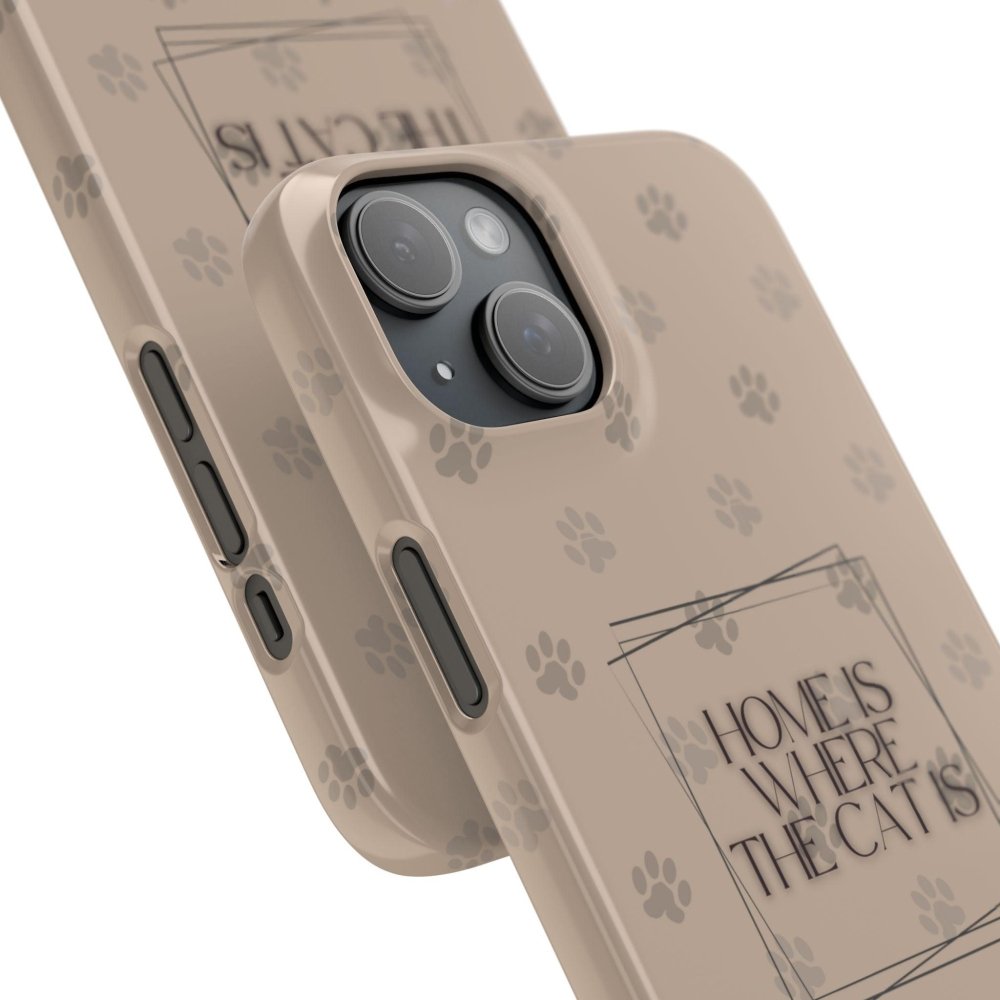 Home Is Where the Cat Phone Case – Cute Feline Lover Cover – Cat Mom Gift - Love From Snowy Shop