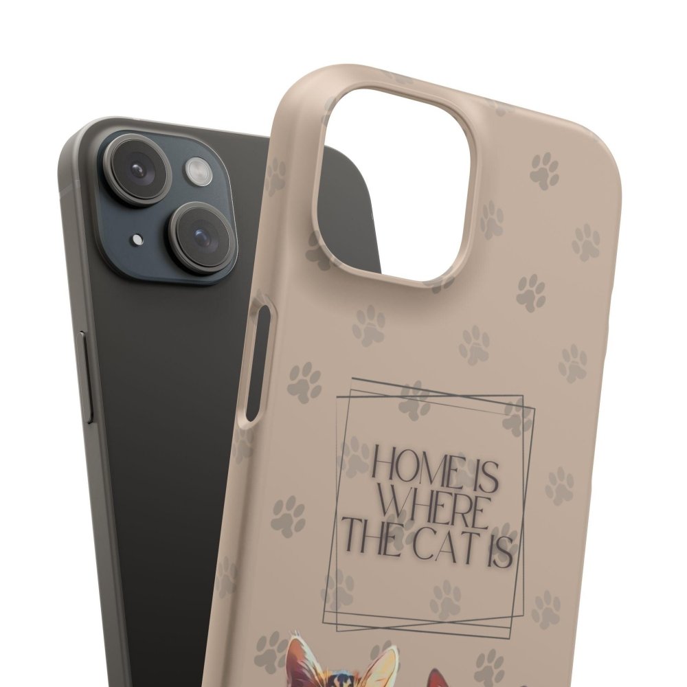 Home Is Where the Cat Phone Case – Cute Feline Lover Cover – Cat Mom Gift - Love From Snowy Shop