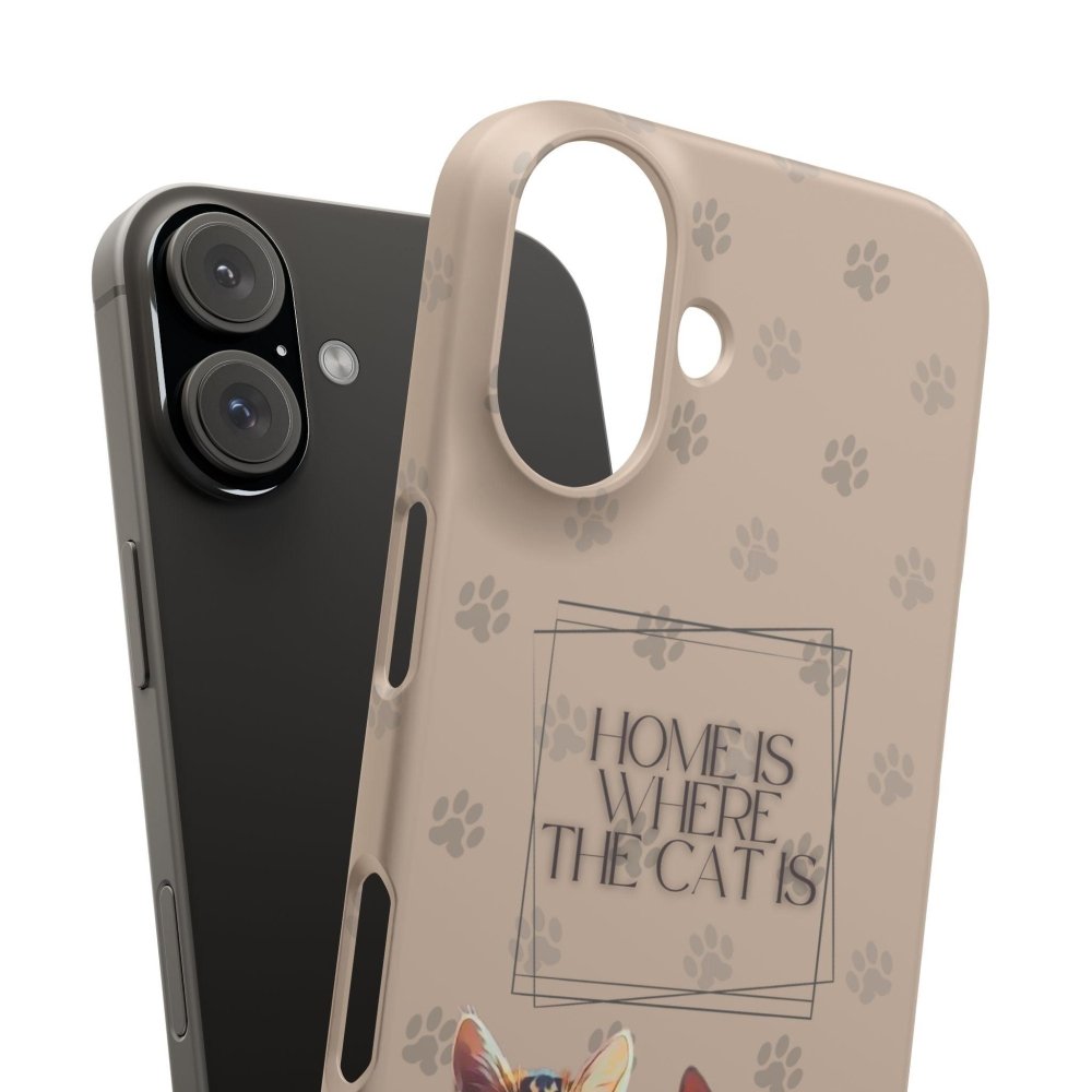 Home Is Where the Cat Phone Case – Cute Feline Lover Cover – Cat Mom Gift - Love From Snowy Shop