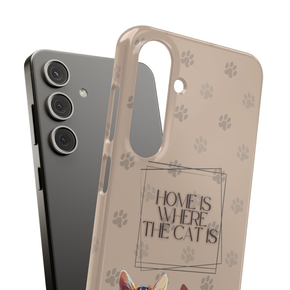 Home Is Where the Cat Phone Case – Cute Feline Lover Cover – Cat Mom Gift - Love From Snowy Shop