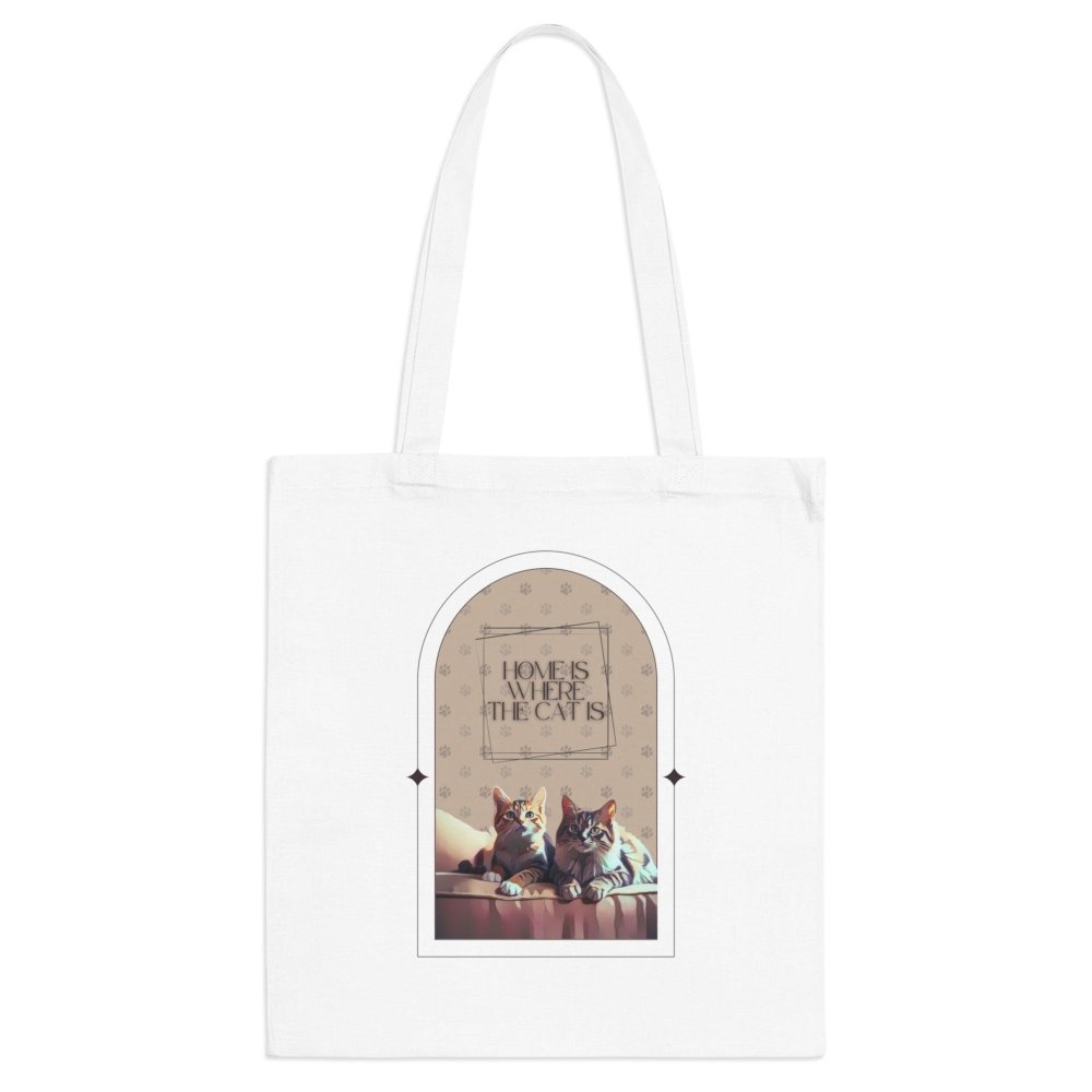 Home Is Where the Cat Tote Bag – Reusable Funny Cat Lover Bag – Pet Parent Gift - Love From Snowy Shop