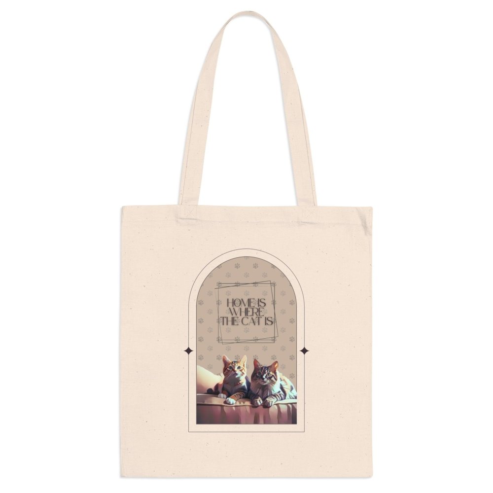 Home Is Where the Cat Tote Bag – Reusable Funny Cat Lover Bag – Pet Parent Gift - Love From Snowy Shop