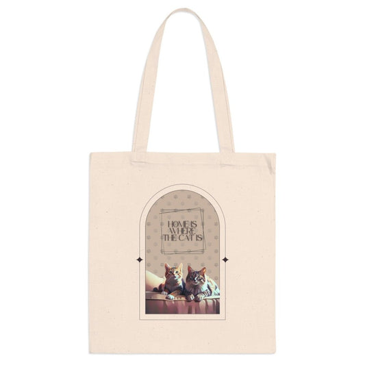 Home Is Where the Cat Tote Bag – Reusable Funny Cat Lover Bag – Pet Parent Gift - Love From Snowy Shop