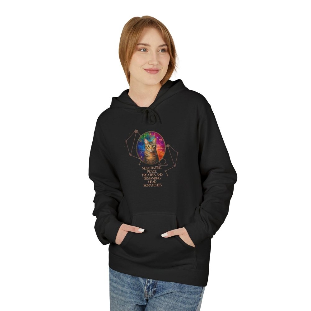 Mystical Cat Hoodie – “Peace Treaties & Head Scratches” Funny Astrology Cat Sweatshirt - Love From Snowy Shop