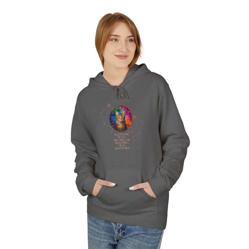 Mystical Cat Hoodie – “Peace Treaties & Head Scratches” Funny Astrology Cat Sweatshirt - Love From Snowy Shop