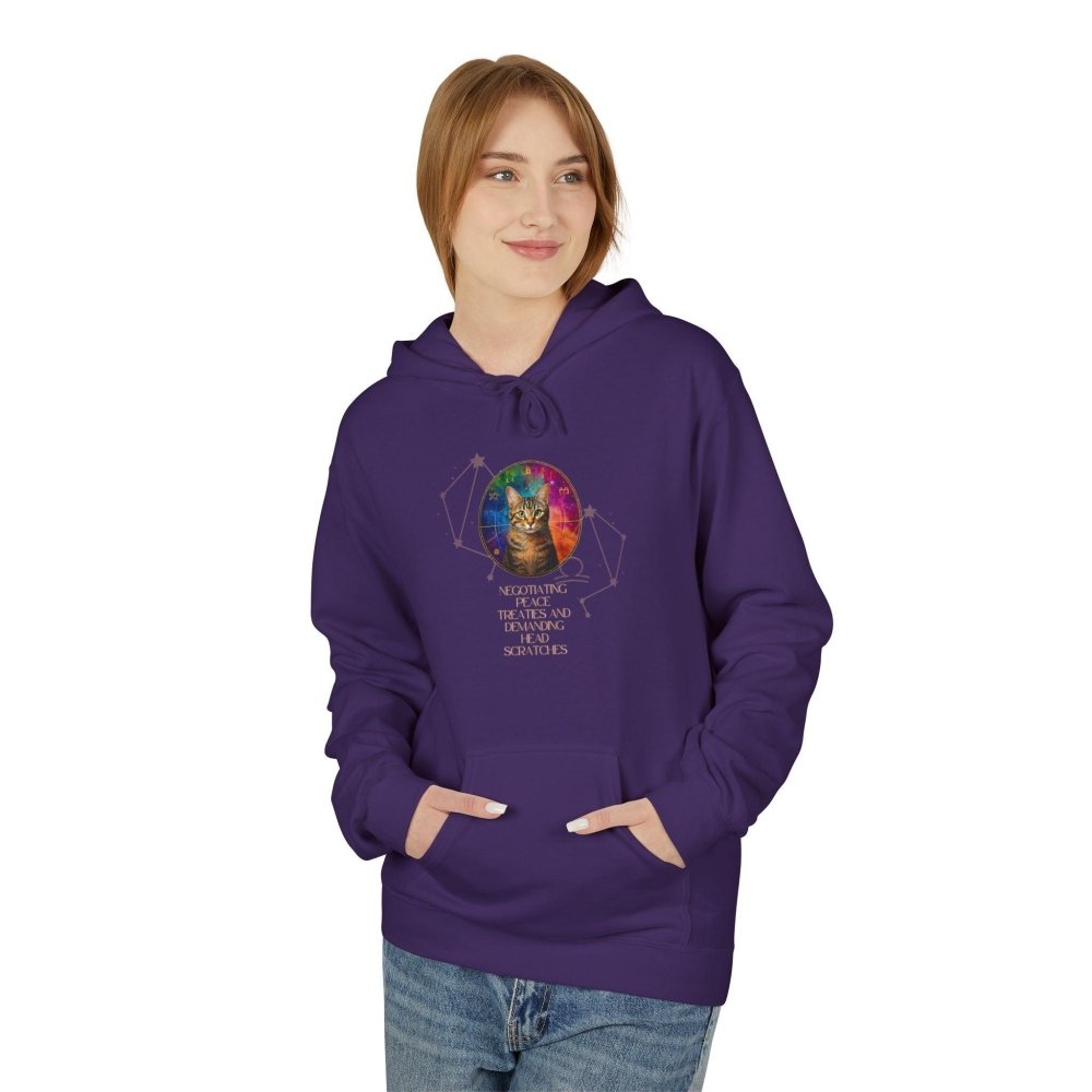 Mystical Cat Hoodie – “Peace Treaties & Head Scratches” Funny Astrology Cat Sweatshirt - Love From Snowy Shop