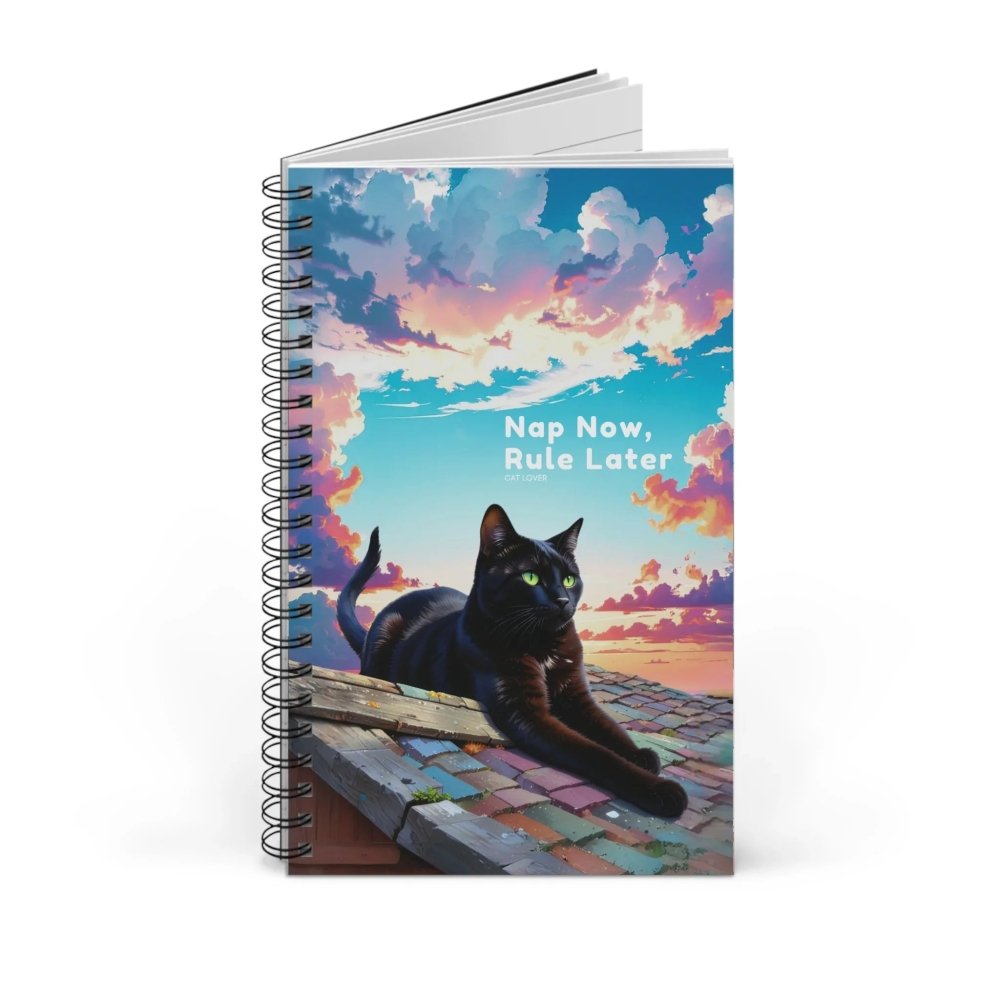 Nap Now, Rule Later Journal - Funny Cat Notebook for Notes - Love From Snowy Shop