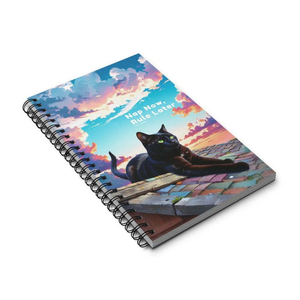 Nap Now, Rule Later Journal - Funny Cat Notebook for Notes - Love From Snowy Shop