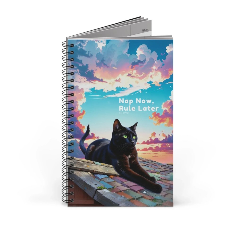 Nap Now, Rule Later Journal - Funny Cat Notebook for Notes - Love From Snowy Shop