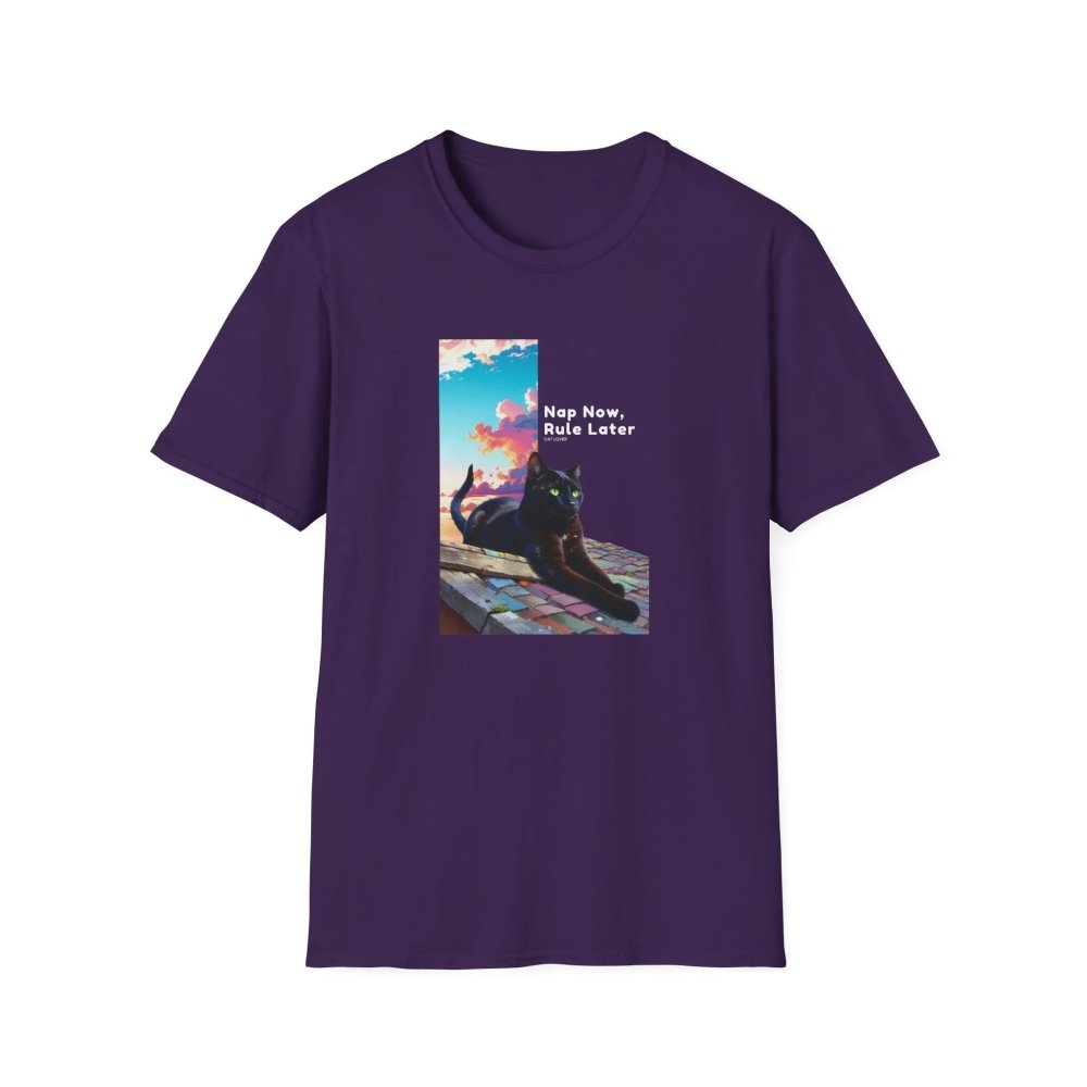 Nap Now, Rule Later T-Shirt - Lazy Cat Mood Tee - Love From Snowy Shop