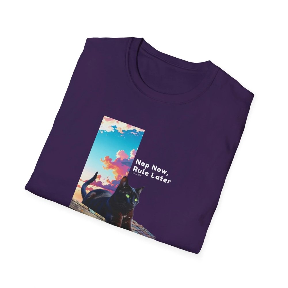 Nap Now, Rule Later T-Shirt - Lazy Cat Mood Tee - Love From Snowy Shop