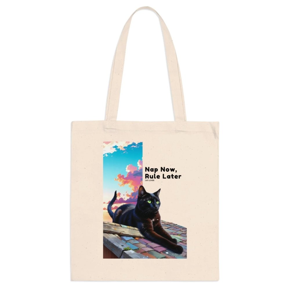 Nap Now, Rule Later Tote Bag - Funny Cat Quote Shopper - Love From Snowy Shop