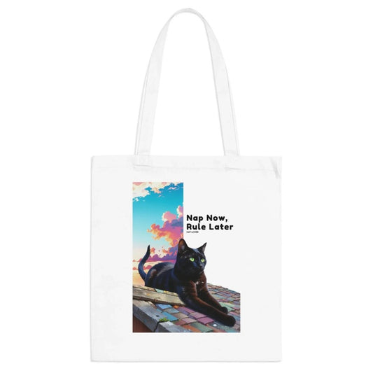 Nap Now, Rule Later Tote Bag - Funny Cat Quote Shopper - Love From Snowy Shop