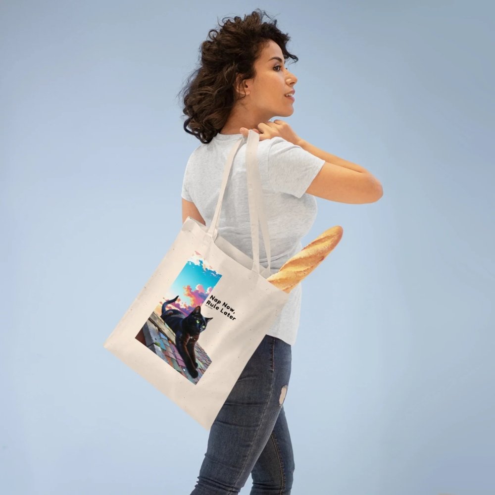 Nap Now, Rule Later Tote Bag - Funny Cat Quote Shopper - Love From Snowy Shop