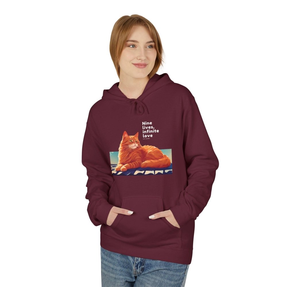 Nine Lives Infinite Love Cat Hoodie - Cozy Cat Lover Sweatshirt - Sentimental Gift for Pet Parents - Love From Snowy Shop