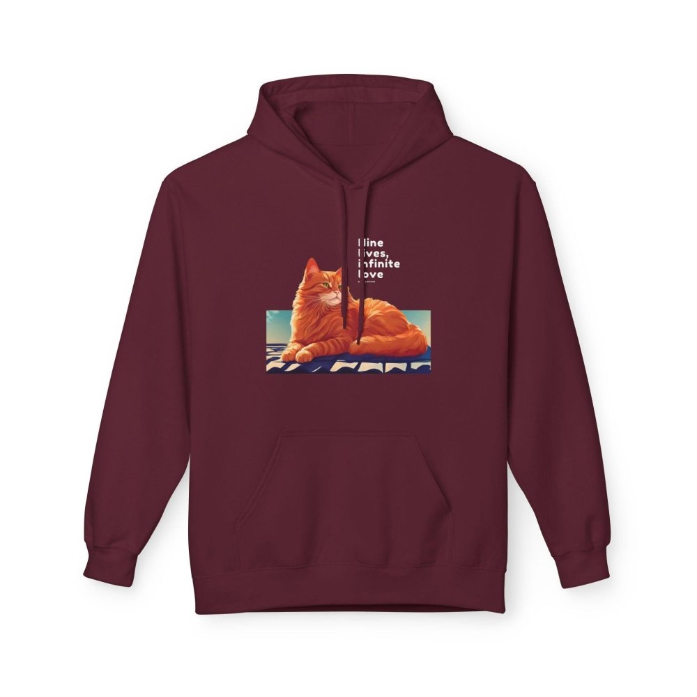 Nine Lives Infinite Love Cat Hoodie - Cozy Cat Lover Sweatshirt - Sentimental Gift for Pet Parents - Love From Snowy Shop