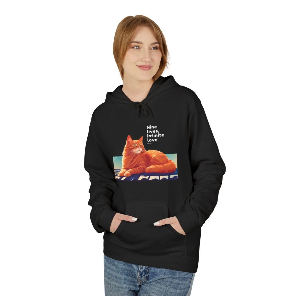 Nine Lives Infinite Love Cat Hoodie - Cozy Cat Lover Sweatshirt - Sentimental Gift for Pet Parents - Love From Snowy Shop