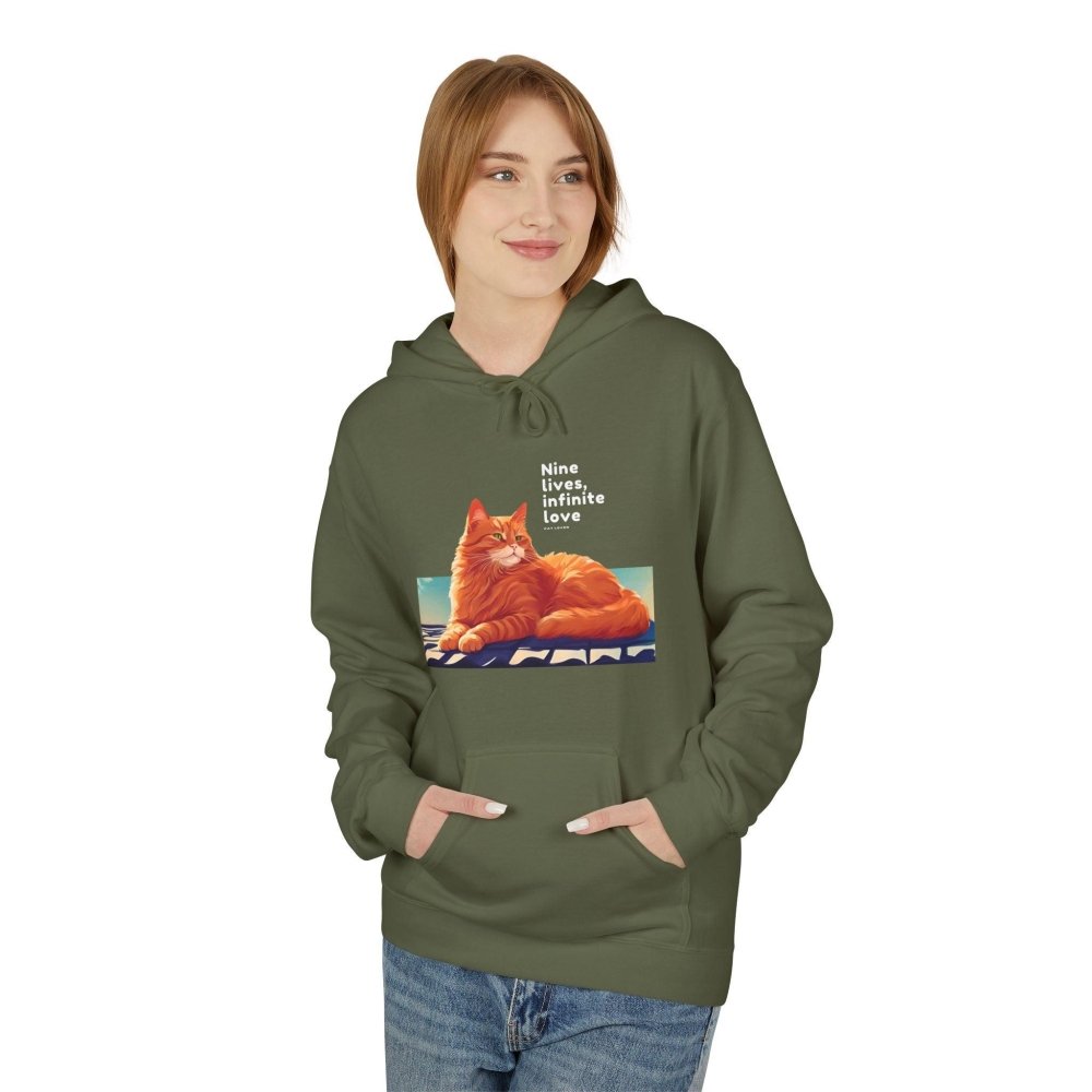 Nine Lives Infinite Love Cat Hoodie - Cozy Cat Lover Sweatshirt - Sentimental Gift for Pet Parents - Love From Snowy Shop