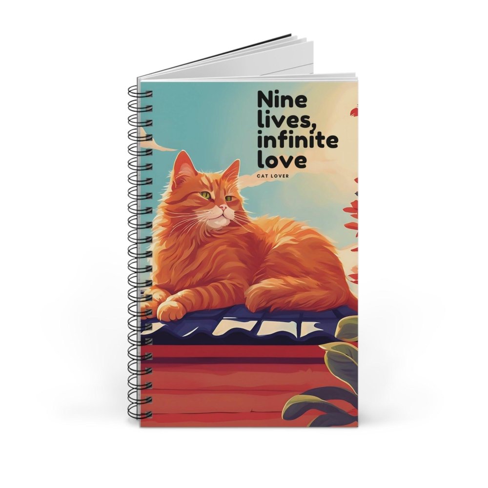 Nine Lives Infinite Love Cat Journal - Sentimental Cat Lover Notebook - Feline - Inspired Diary - Love From Snowy Shop
