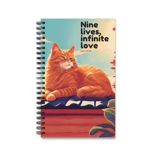 Nine Lives Infinite Love Cat Journal - Sentimental Cat Lover Notebook - Feline - Inspired Diary - Love From Snowy Shop