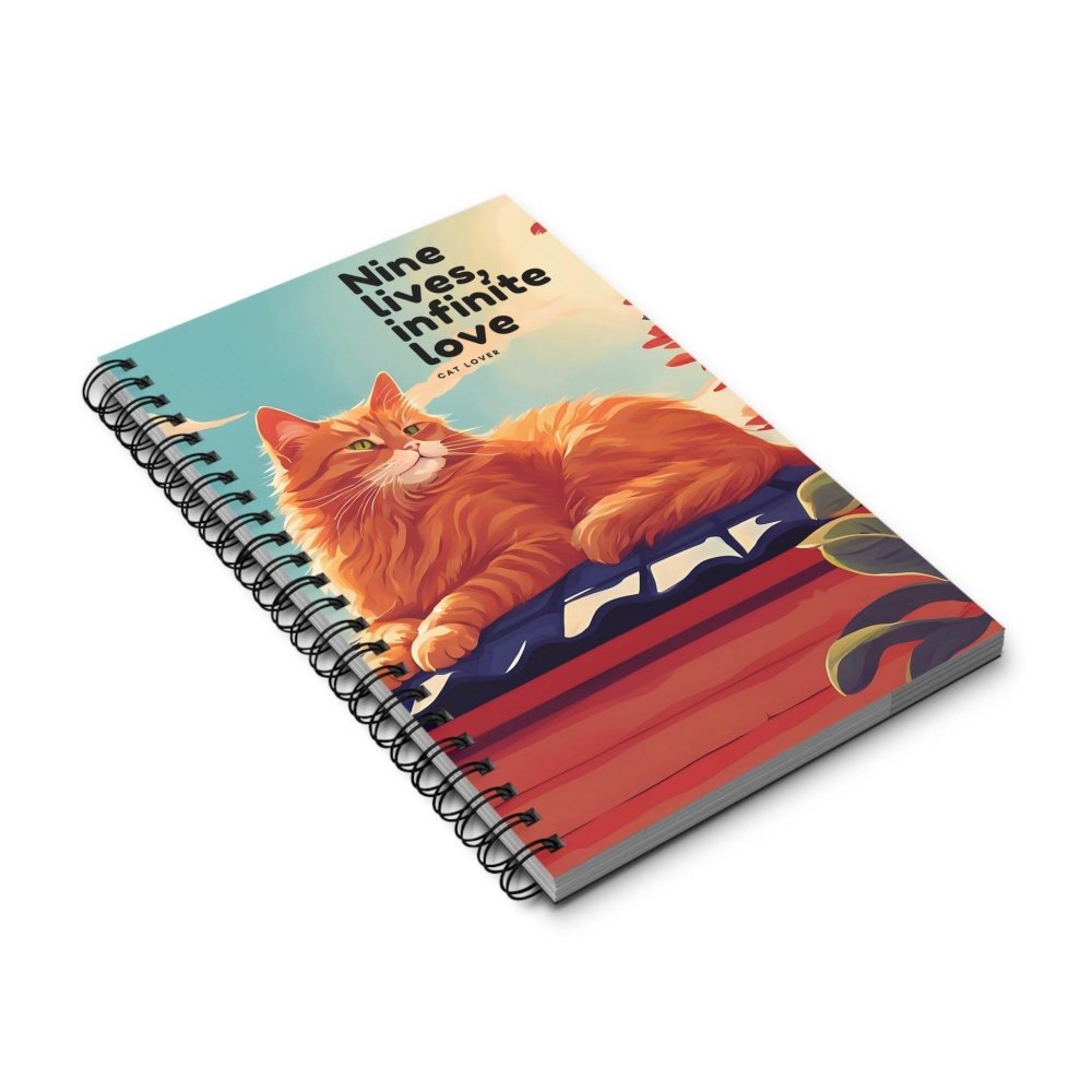 Nine Lives Infinite Love Cat Journal - Sentimental Cat Lover Notebook - Feline - Inspired Diary - Love From Snowy Shop